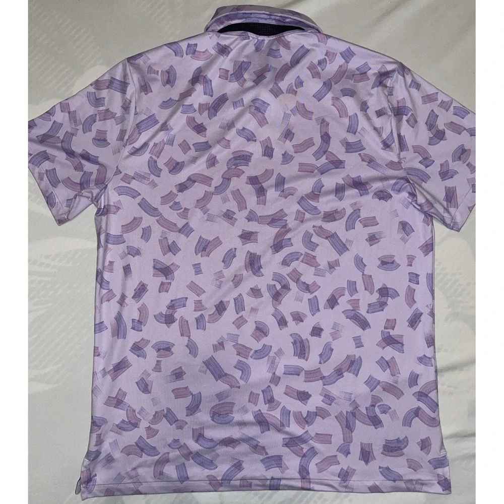 Nike Polo Shirt Mens L Lilac Brushstroke Dri-FIT Golf Performance FD5739-512
